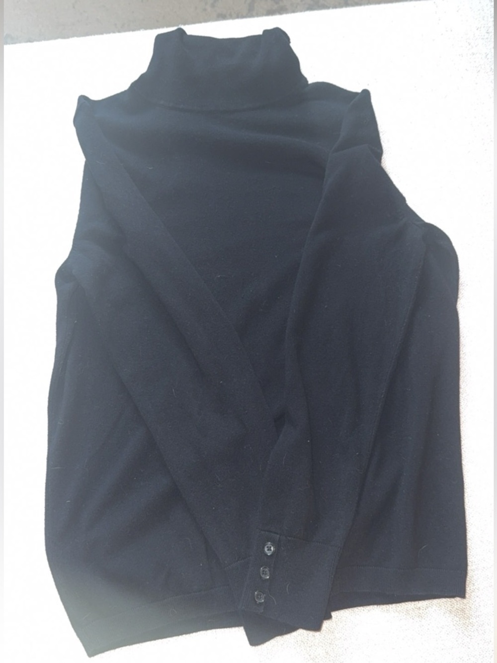 Talbots Black Turtleneck Sweater with Button Cuffs